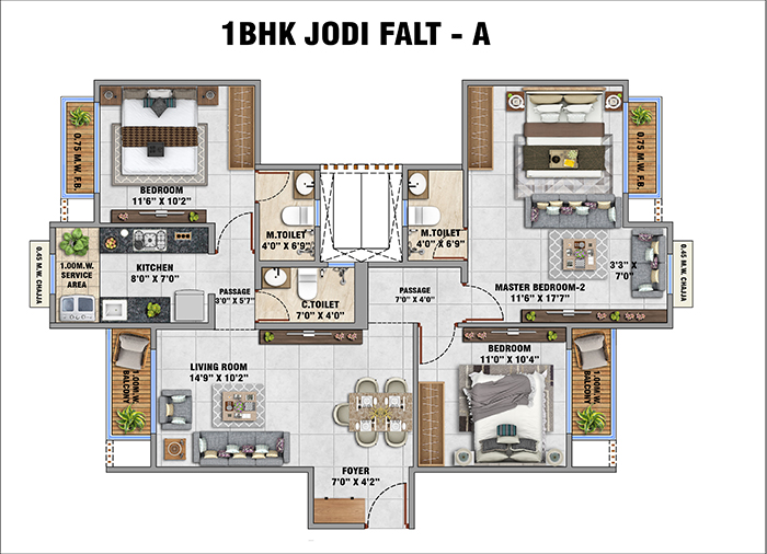 Terrace VillaPlex - Multi-level with private terrace